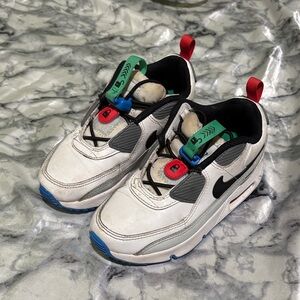 Nike Kids White Sneakers with Black and Blue Details